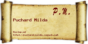 Puchard Milda névjegykártya